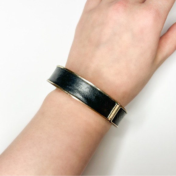 Tobi Black and Gold Hinge Bracelet | Bangle Statement Bracelet - Picture 6 of 8